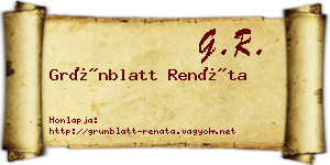 Grünblatt Renáta névjegykártya